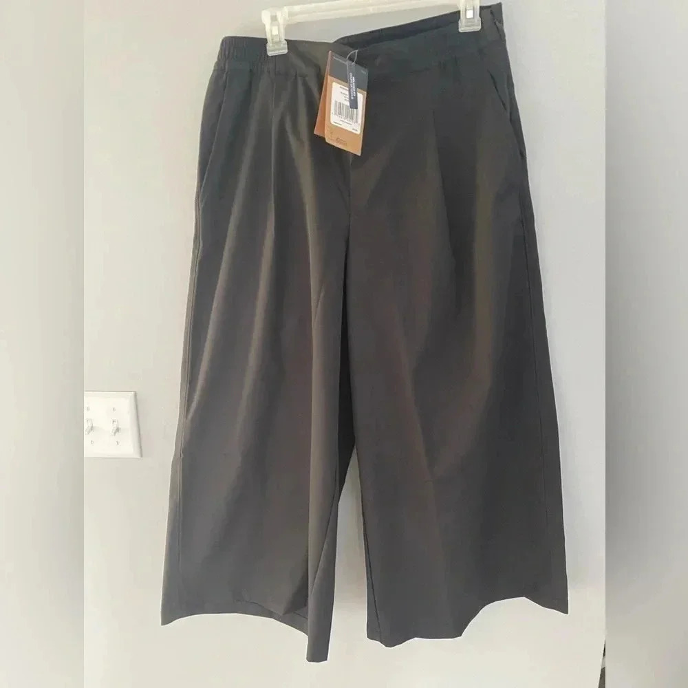 NWT The North Face Standard Wide Leg Pants 16 Black Pull On $119 Retail